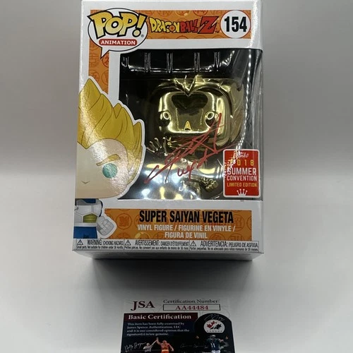 Funko Pop! Dragon Ball Z Super Saiyan Vegeta chrome  Signed JSA Chris Sabat