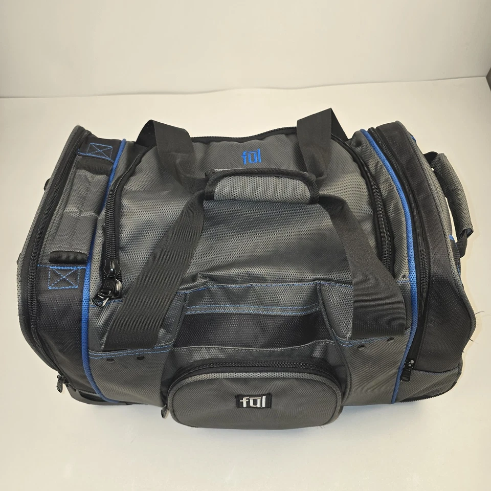 FUL Rolling Duffle 22”x12”x12” Carry On Gym Bag 2 Wheel Rolling Telescope Handle - Image 2 of 4