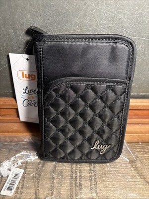 Lug Pilot Passport Matte Luxe Wallet- Midnight Black Travel NWT Zipper B4