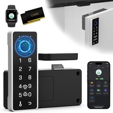 Smart Fingerprint Lock-RFID Cabinet Drawer Lock with Key Cards, Digital Elect...