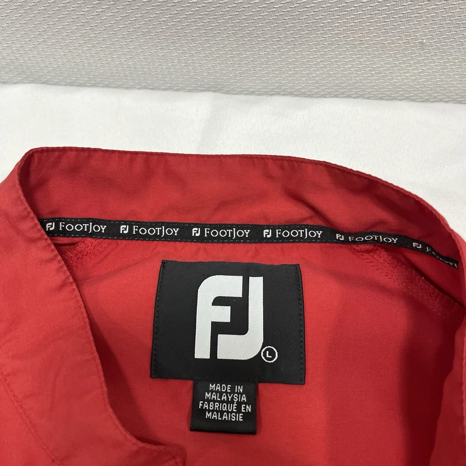 Footjoy FJ Mens Windbreaker 1/4 Snap Golf Jacket Solid Red Size Large Outdoor - Image 4 of 4