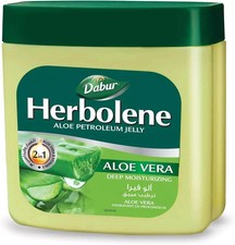 Vaselina de gelatina de petróleo Dabur Herbolene Aloe con aloe vera y vitamina E 2 en 1 225 ml
