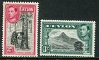 Ceylon 1938-48 2c & 3c perf 13x11½ SG 386 & 387 hinged mint (cat. £38 as u/m)