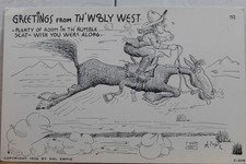 Comic Cartoon Wooly West Greetings Rumble Seat Postcard Old Vintage Card View PC