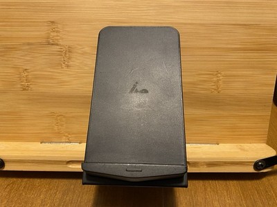 PA234A 15W Black Angled Wireless Charger Qi Stand Used ~ Multi-Voltage 5V/9V/12V