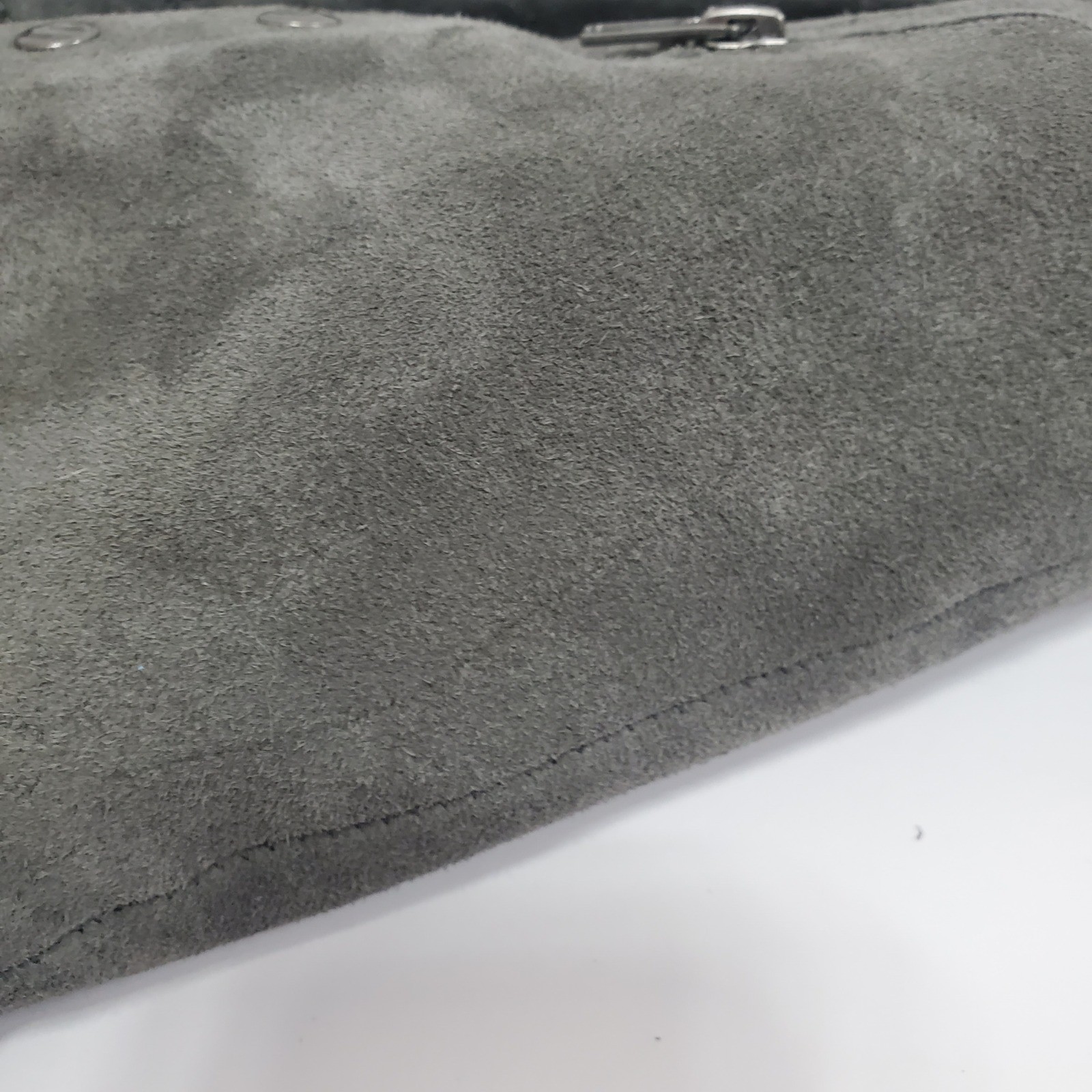 Baretraps Womens 9 Gray Suede Knit Cuff Boots Side Zip Buckle Detail Winter Warm