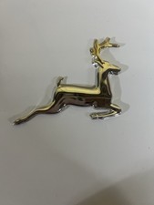 Silver Jumping Deer Christmas Ornament 3  