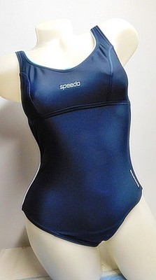 Speedo Badeanzug Damen Gr. 36 Dunkelblau gefüttert Sport Schwimmen