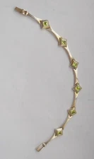 VINTAGE BOMA STERLING SILVER BRACELET GREEN STONES DESIGN 17 GRAMS