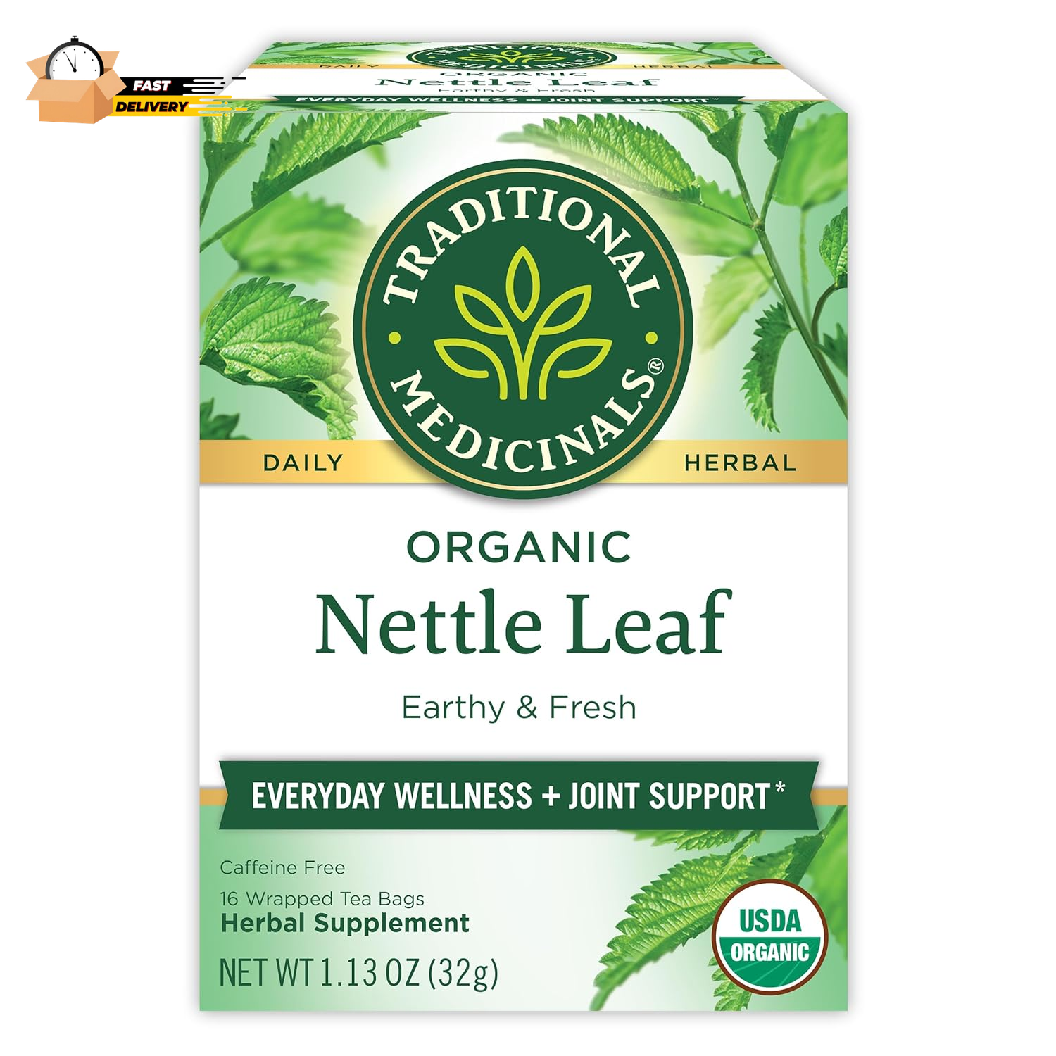 Organic Nettle Leaf Herbal Tea, Supports Joint Health & Overall Wellness, (Pack