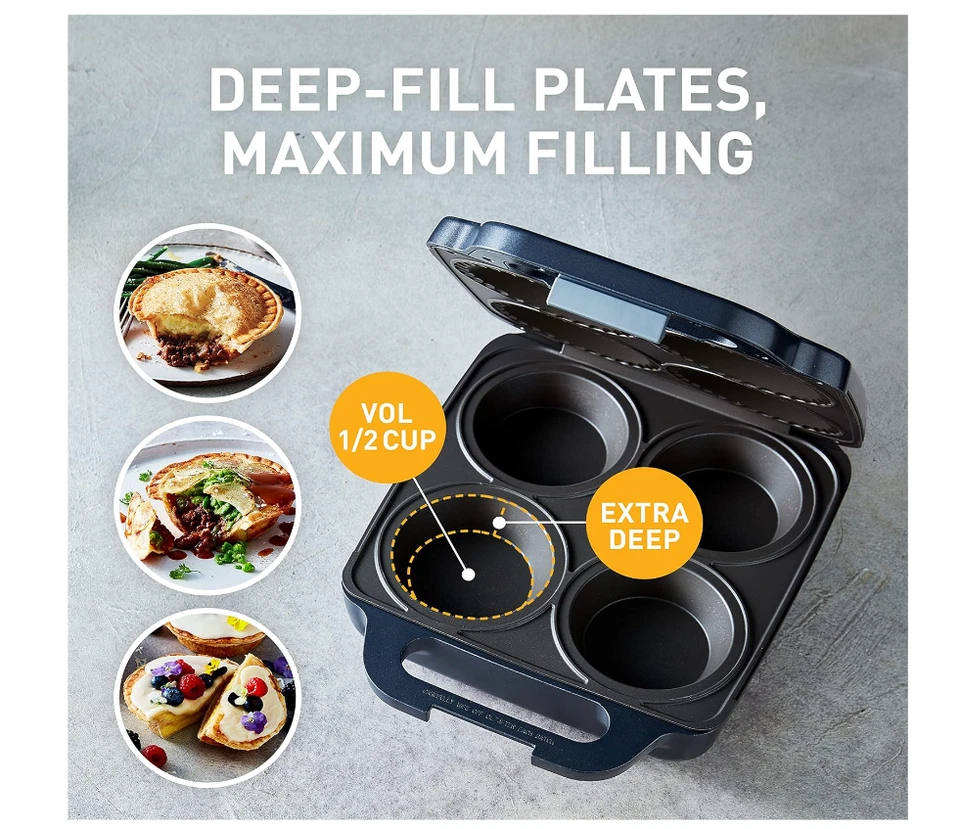 Sunbeam Pie maker Magic Electric 4 pies Deep dish pastry non stick cooker - image 3 of 4