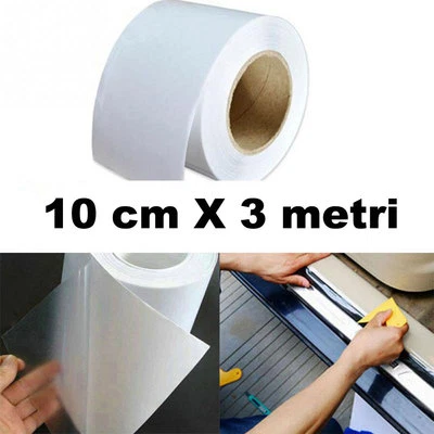 Rotolo pellicola protettiva trasparente 10cmX3m porte sportelli auto urti graffi