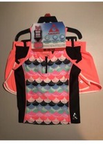 GERRY GIRLS 3 PC SWIMSET BLACK/ORANGE/MULTI M 10/12  B18