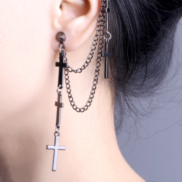 Cross chain deals earring mens