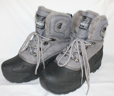 ITASCA Women's Gray Lace Up Ankle Snow/Weather Boots Shoes
