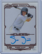 SAMMY SIANI 2019 LEAF TRINITY BASEBALL CLEAR ACETATE ON CARD ROOKIE AUTO
