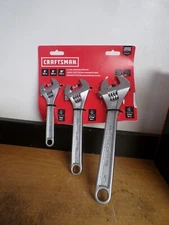 NEW CRAFTSMAN CMMT12001 WIDE JAW Adjustable wrench 3-Piece SET 10 8 6 inch