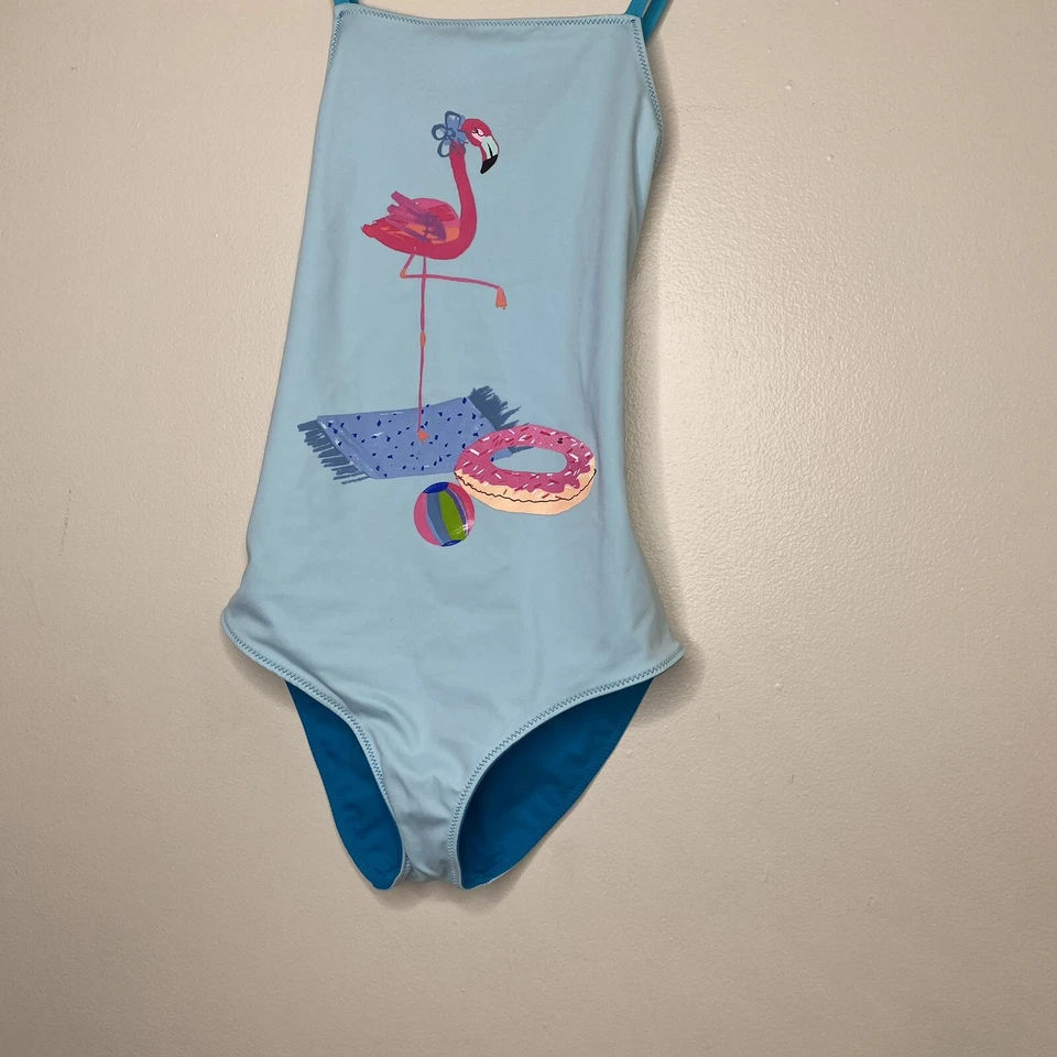 Lands End Girls 14 XL Bathing Suit Swimwear One Piece Reversible Flamingo - Image 3 of 4