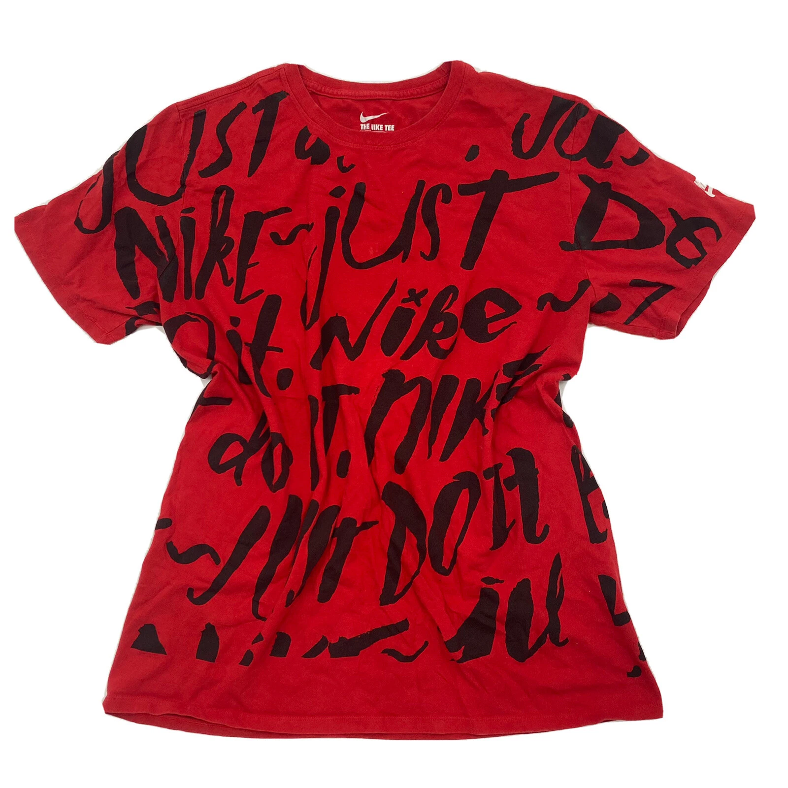 The Nike Tee Retro Mens Large Athletic Cut T Shirt Top Red Black