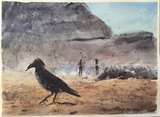 Watercolor Original Painting "Early In The Morning"   12" x 16" NOT A PRINT