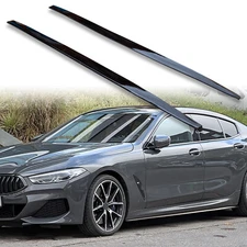 FYRALIP Gloss Black Side Skirt Extension Rocker Panel Lip For BMW 8 Series G16