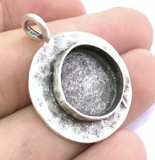 Round Blank Mountings Base Antique Silver Plated Brass jewelry Accessories