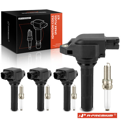 A-Premium 4x Ignition Coils & 4x Iridium & Platin Spark Plugs for Subaru Outback