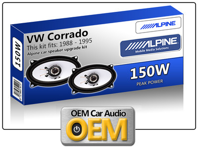 VW Corrado Rear Hatch speakers Alpine 4x6 car speaker kit 150W Max Power