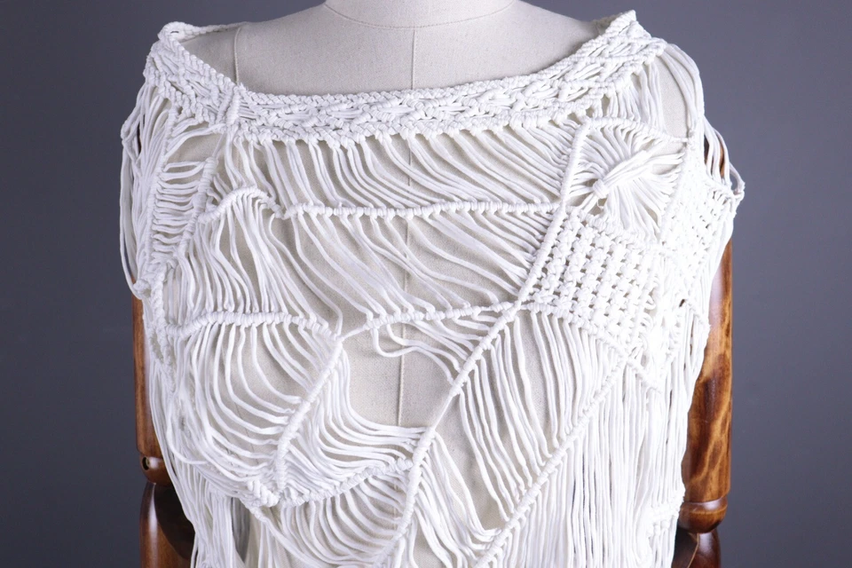 Camisa Top Denim & Supply Ralph Lauren Blanca Encaje Sin Mangas Talla L Foto 4 de 4