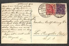 RPPC SONNEBERG GERMANY TO USA INFLATION PERIOD STAMPS REAL PHOTO POSTCARD 1922