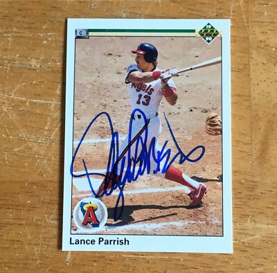 Lance Parrish California Angels Signed Autograph 1990 Upper Deck Baseball Card