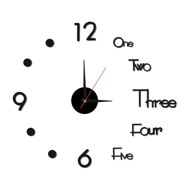 Reloj de Pared 3D Hágalo Usted Mismo Grande Luminoso Resplandor en la Oscuridad Cuarzo Decoración del Hogar Relojes de Noche Foto 2 de 4