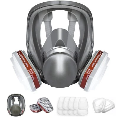 6800 Full Face Gas Mask Chemical Vapor Paint Spray Respirator 95% Filter Home UK