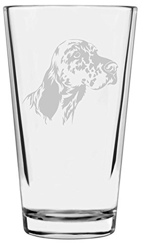English Setter Dog Themed 16oz Etched Pint Glass for All Occasions