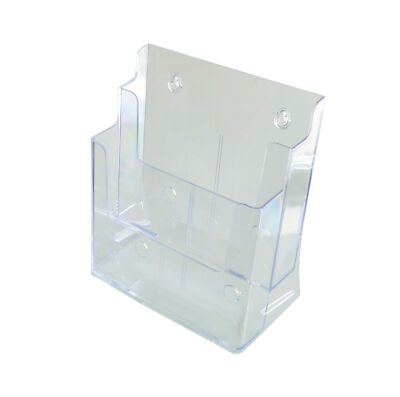 Two Tier Leaflet Holder 8.5x11'' Literature Holder Clear Acrylic Wall Mount14916