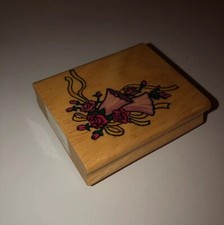 Corner Rubber Stamp Bell Flowers Delicate Bouquet