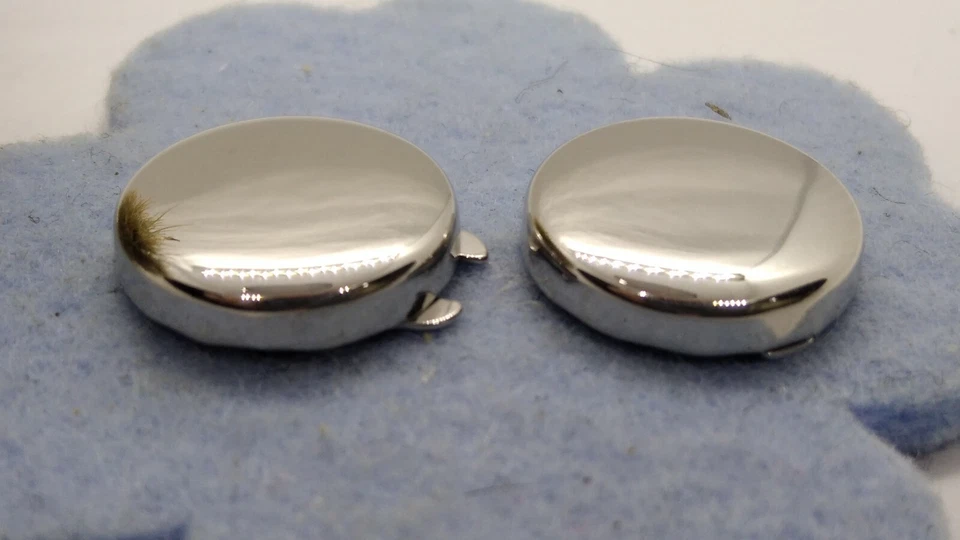 COPRI BOTTONI IN ARGENTO RODIATO LISCI MM 16 GR. 5 ELEGANTI CLASSICI EXPLOIT - Immagine 2 di 3