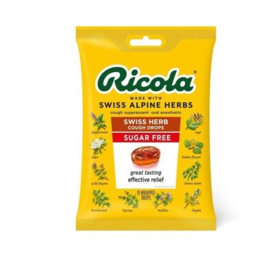 Ricola Cough Suppressant Throat Drops, Swiss Herb, Sugar Free 19ct: *4 packs*