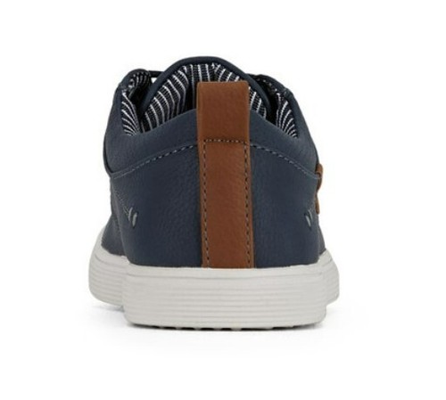 Clarks Youth Boys Size 4 E Tad Navy Blue Leather look Sneaker Shoe - Picture 6 of 16