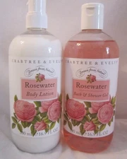 Crabtree & Evelyn 16.9 fl oz Bath / Shower Gel & Body Lotion Rosewater 1 EACH