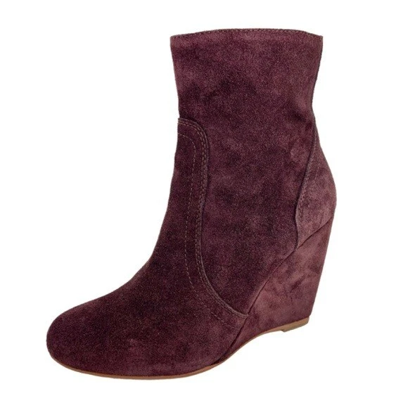 Maroon hotsell wedge booties
