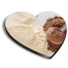 1x Heart Fridge MDF Magnet Protein Powder Dry Scoop Body Building #53322