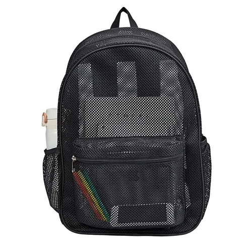 Mochila escolar de malla transparente resistente transparente para estudiantes hombres mujeres - Imagen 6 de 26