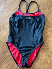 ROKA One Piece Swimsuit Sz L 36 Black/Red Butterfly Back Competition Swimwear