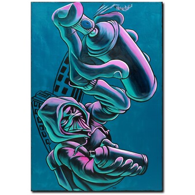 Acryl Bild Gemälde Modern Mann Figur Graffiti Abstrakt Urban Handgemalt ORIGINAL