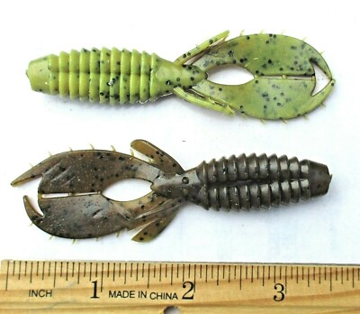 10ct GREEN PUMPKIN-CHARTREUSE 3.5'' SWEET BEAVERS Bass Fishing Lures Jig Trailers