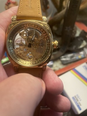 Forsining Men s Automatic Square Retro Carved Skeleton Luxury Waterproof Watch