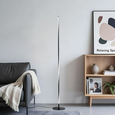 EDISHINE 57'' Adjustable Color Temperature LED Floor Lamp, Remote Included, Black