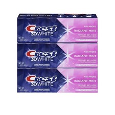 Crest 3D White Toothpaste Advanced Radiant Mint 2.4oz Lot of 3