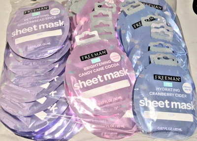 36 Freeman Face Sheet Masks Gift Set Hydrating Detox Lotion Glowing Skincare Lot
